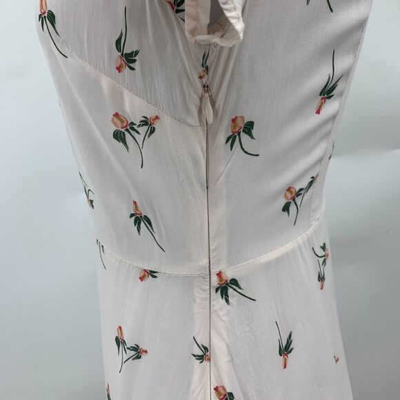 Free People Dress Womens 0 Light Pink Floral Keyhole Back Short Sleeve A Line - Picture 7 of 15